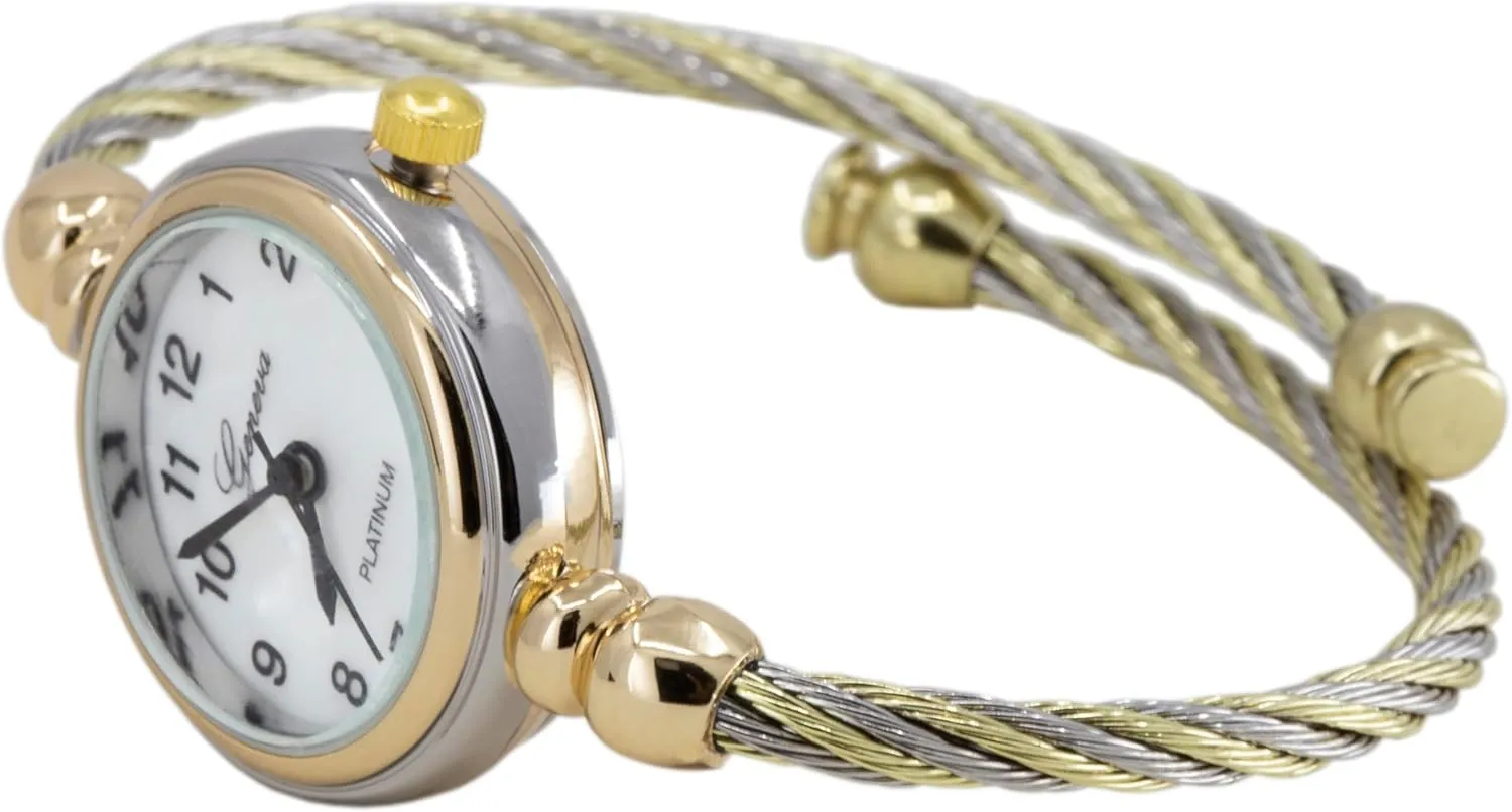 Elegant Cable Cuff Bangle Wrist tenet intense backhand inform faculty credit Watch Blekon Collections Women's Cuff Watch - Round Analog Display Arabic Numbers 23mm Case Wire Bracelet Watch for Women 