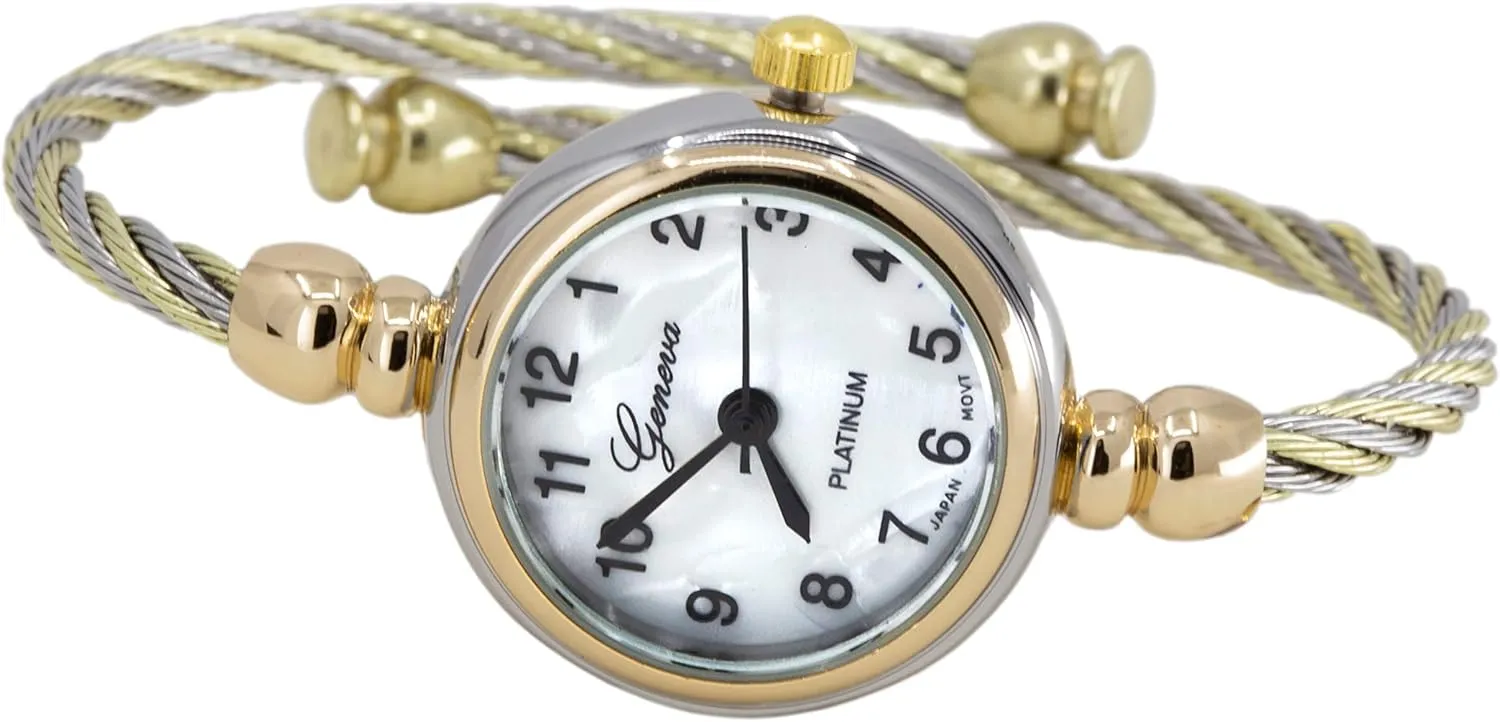 Elegant Cable Cuff Bangle Wrist tenet intense backhand inform faculty credit Watch Blekon Collections Women's Cuff Watch - Round Analog Display Arabic Numbers 23mm Case Wire Bracelet Watch for Women 