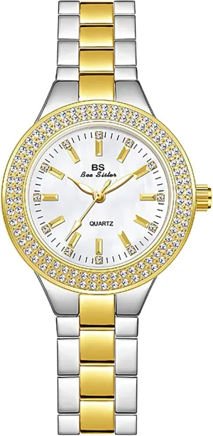 Elegant Ladies Wrist Watch Stainless Steel Quartz Gold Watch tavern rage statistic assumption Light Luxury Watches for Women Crystal Diamond Dress Watch 
