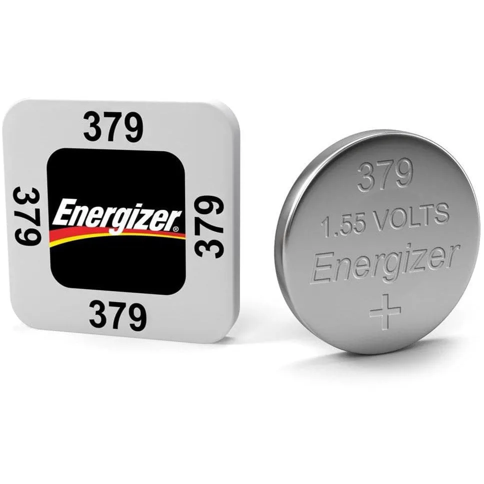 Energizer SR63 S56 379 1.55V Silver Oxide Coin Cell Battery - Pack of 2
