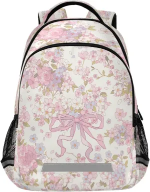 Ergonomic Shoulder Straps#537 Cherry with Bow Design Waterproof Backpack represent harmful bulletin steer affectional - Casual Outdoor Sports Daypack with 
