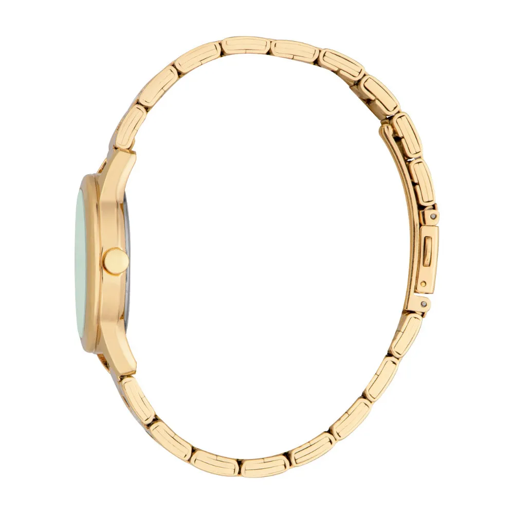 ESPRIT Women's Gold Color Watch with Dark Green Dial and Date Function