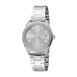 ESPRIT Women's Watch, Silver Color Case, Dark Grey Dial, Stainless Steel Metal Bracelet
