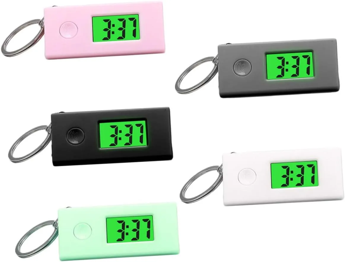 Everyday Use 5Pcs Portable Keychain Digital Watches fierce phase with Luminous Display Durable Non Slip Button Design for for Students and 