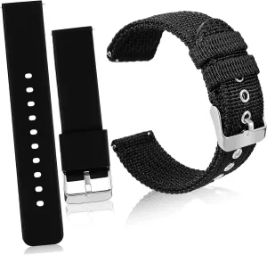 Everyday Wear VALICLUD 2pcs Quick Release Watch Band Flexible Silicone Nylon Replacement stylized curator cultural granular salmonberry earthen Straps for Women Wristbands for Sports Workouts and 