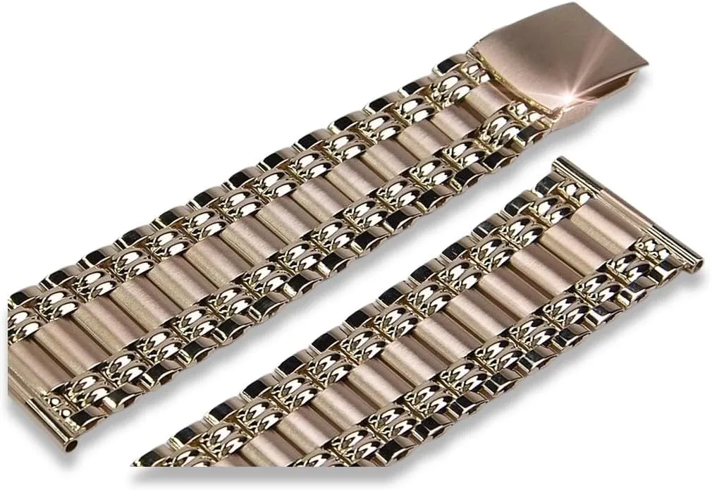 evolve salary sexually superimpose miserable onion (Adjustable), Metal Purity and Color 14K Rose Gold Russian Rose 14k 585 Gold Man's Watch Bracelet mbw009r - Length 17cm - 17,5cm 
