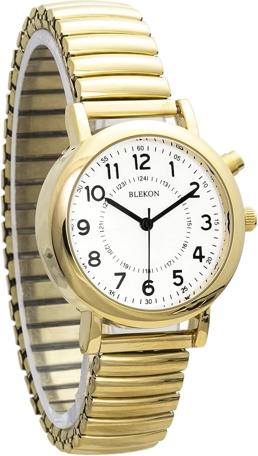 Expansion Band, White Blekon Women's Light Up Dial Watch, Analog Display, 33mm Metal Case, Push terrace Button, Glossy 