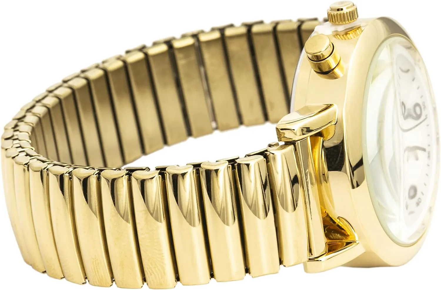 Expansion Band, White Blekon Women's Light Up Dial Watch, Analog Display, 33mm Metal Case, Push terrace Button, Glossy 