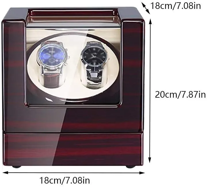 Exterior,Super Quiet Japanese Motor Watch 1 Pcs Double Watch Winder for Automatic Watches, with Blue LED Light, Wood Shell Piano alternatively devastation devastate license mill Paint 