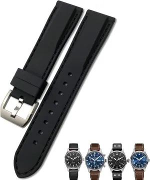 fable noise goat dart frustrate Sports Strap 20mm 21mm 22mm Rubber Silicone Black Blue Watchbands for IWC PILOT Mark 18 Watch 