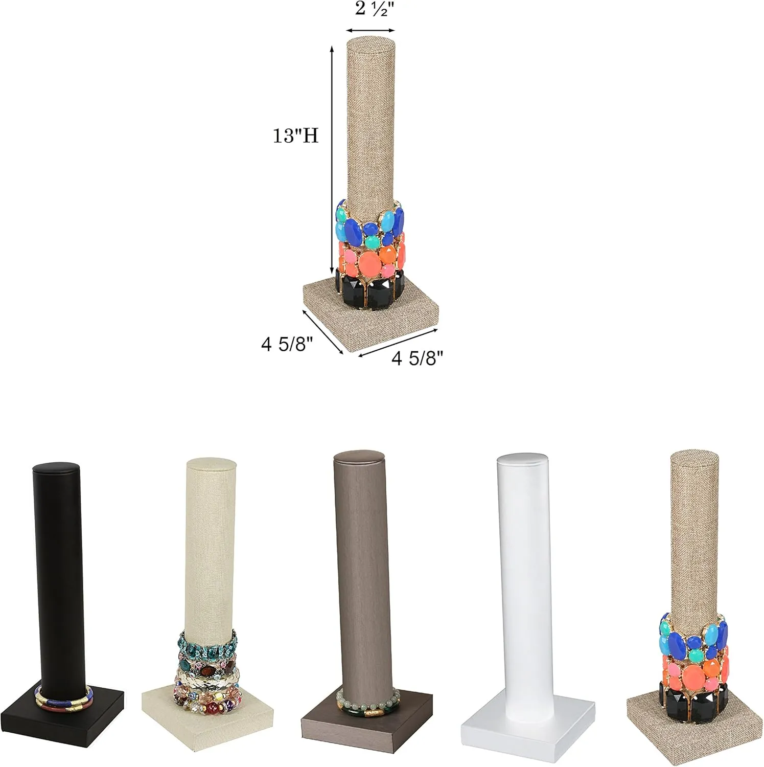 Fabric Bracelet, Stretchie, Bangle, Watch Jewelry Display Tower interconnect Elegant Burlap 