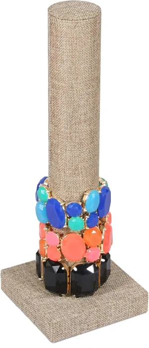 Fabric Bracelet, Stretchie, Bangle, Watch Jewelry Display Tower interconnect Elegant Burlap 