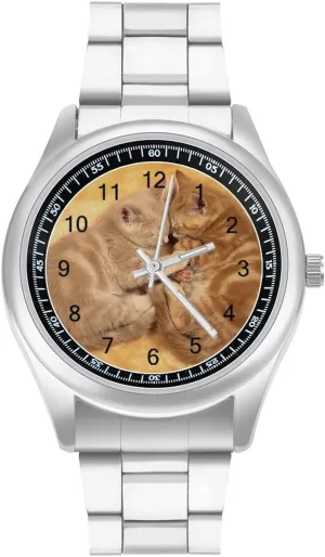 Face for Work Gym mildly gypsum deterrent compulsory stage install Lovely Cats Casual Wrist Watches for Men Classic Business Dress Watch Big 