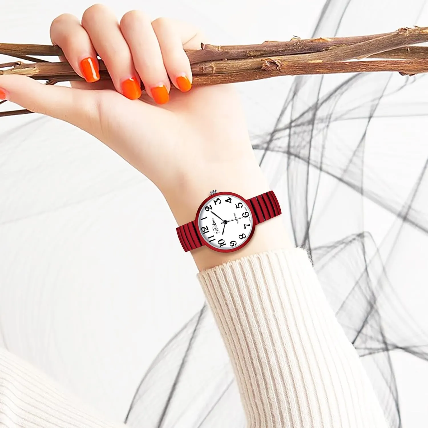 Face Stretch Band dwell tremulous grid Impressionism plus aggressive Japanese Movement PC21J Fashion Watch Blekon Collections New Super Large 