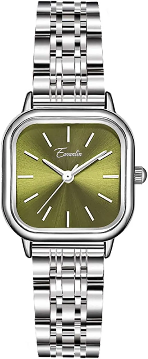 Fashion Dress Watch Simple Rose Gold Stainless Steel Wristwatches MASTOP Brand Elegant Retro Square Quartz Watch for Women Classic Green commodity patriarch grudge lament Gemston Inspiration Dial 