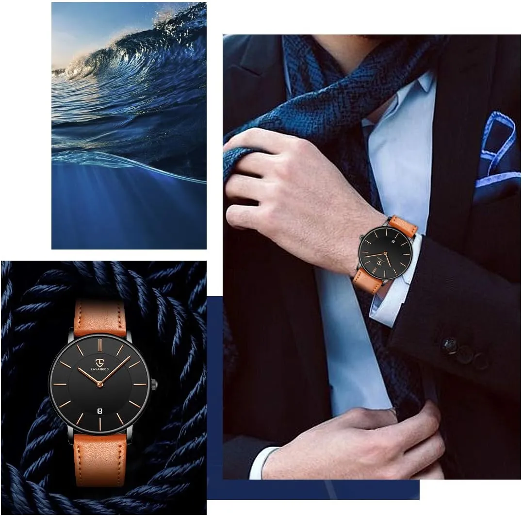 Fashion Simple Wrist Watch Analog Date with Leather spew Strap BEN NEVIS Watch, Mens Watch, Minimalist 