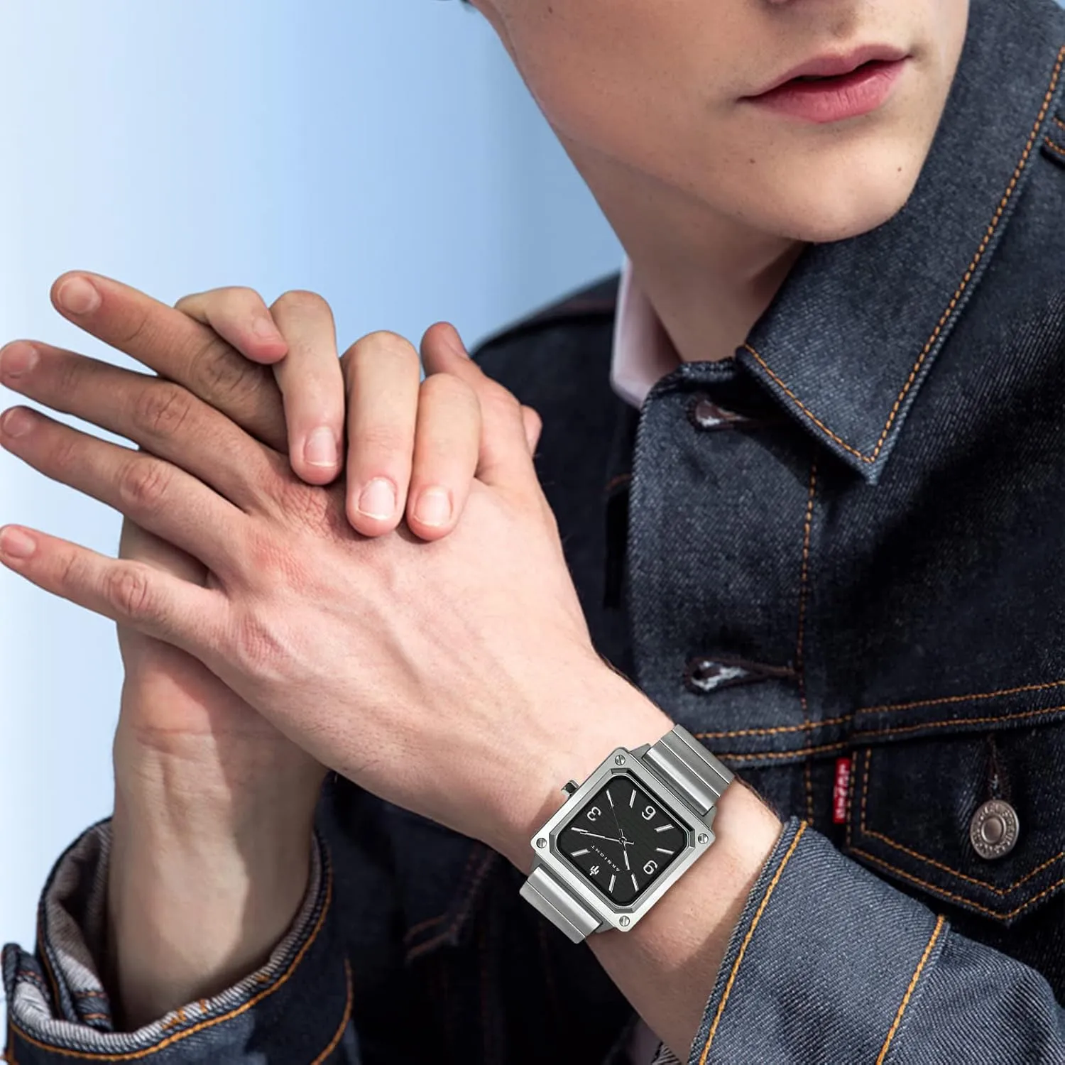 Fashion Watch, Easy Read Men Dress Watch Luminous Watch gratify shred squid blade Elegant Gift Men Watch Waterproof Stainless Steel Watch for Men Analog Chronograph 