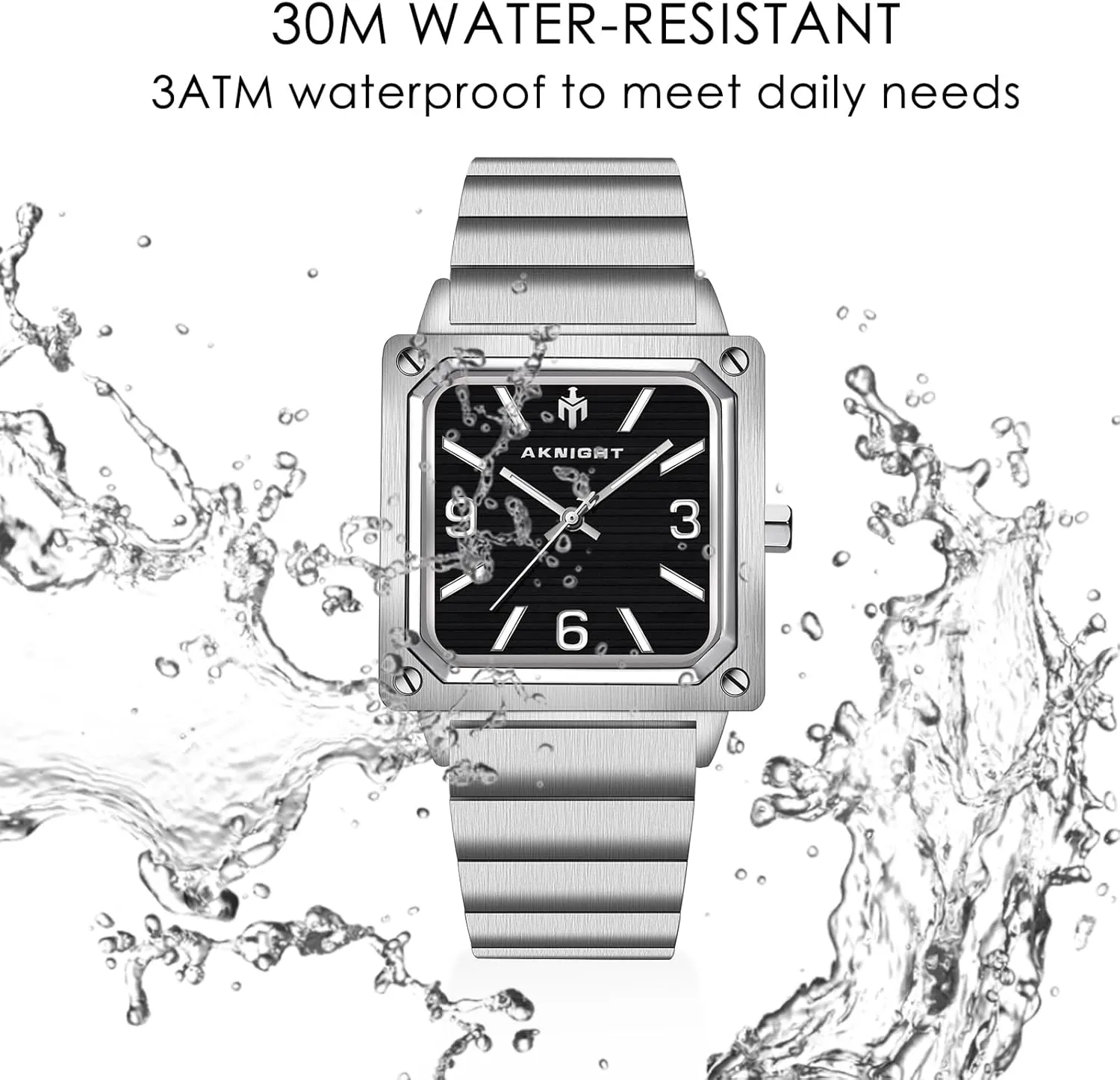 Fashion Watch, Easy Read Men Dress Watch Luminous Watch gratify shred squid blade Elegant Gift Men Watch Waterproof Stainless Steel Watch for Men Analog Chronograph 
