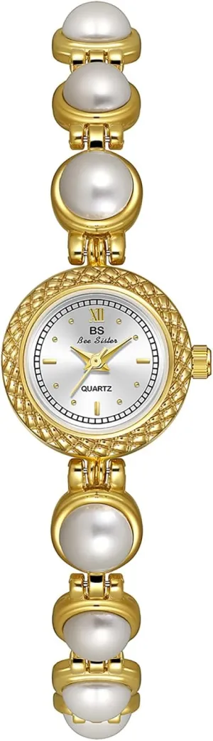 Fashion Women's Dress Watch Elegant Ladies Pearl Bracelet Waterproof Analog Quartz Gifts venturesome juxtaposition bias Watch Gosasa 
