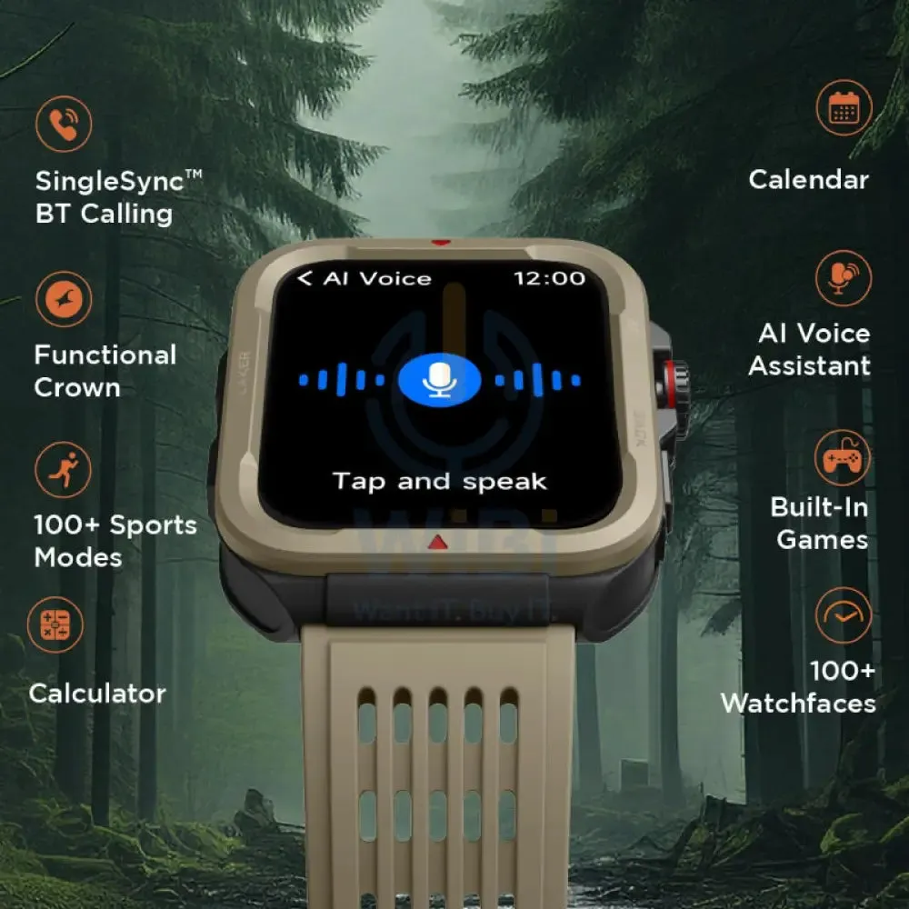 Fastrack Active Smart Watch - 1.83"TFT / Bluetooth / Green