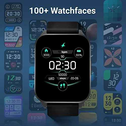 Fastrack Unisex New Reflex Beat  Smartwatch|1.69 Ultravu Display|500 Nits Brightness|60 Sports Modes|100  Watchfaces|24 * 7 Hrm|Spo2|Sleep Tracker|Music & Camera Control 5 Days Battery|Ip68 (Black)