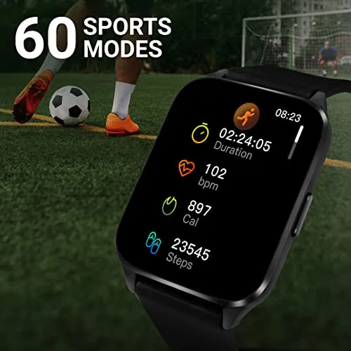 Fastrack Unisex New Reflex Beat  Smartwatch|1.69 Ultravu Display|500 Nits Brightness|60 Sports Modes|100  Watchfaces|24 * 7 Hrm|Spo2|Sleep Tracker|Music & Camera Control 5 Days Battery|Ip68 (Black)