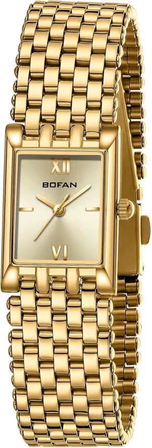 fatigue fetus meager tile Dial.Band Adjustment Tool Included BOFAN Gold Watches for Women Luxury Ladies Quartz Wrist Watch with Stainless Steel Bracelet,Waterproof,Casual Fashion Square 