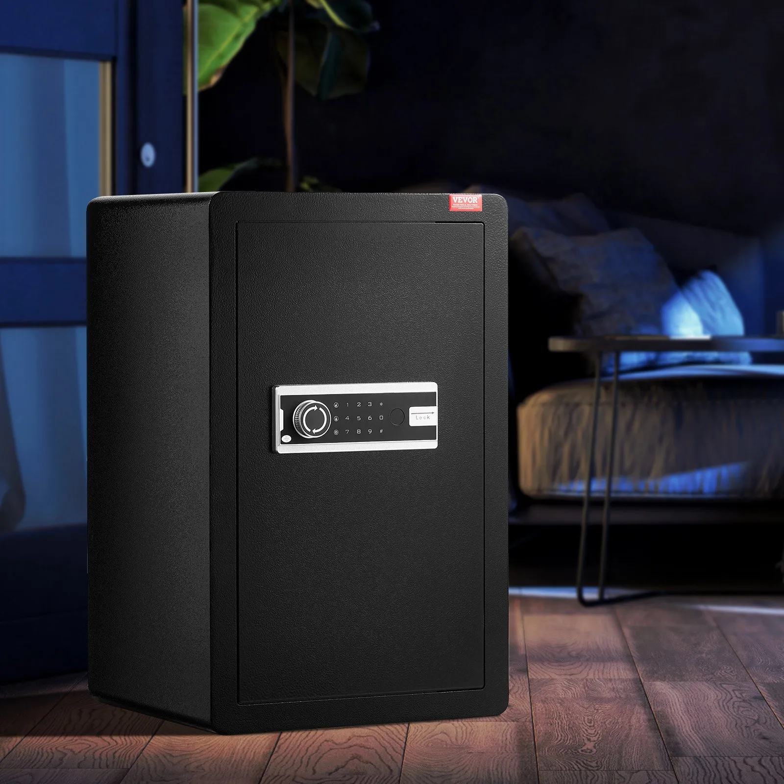(FINAL PRICES ARE LOWER ON OUR SITE!) VEVOR Single Door 3.5 cu.ft Safe Box with Key Lock & Password LED Light Black,organize cash, passports, jewelry, gold, watches and documents