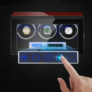 Finish Watch Winder Watch Box Watch Storage Gift Automatic fictive default Watch Winder 3 Touch Display Screen Built-in LED Light Flexible Watch Pillows Piano Paint 