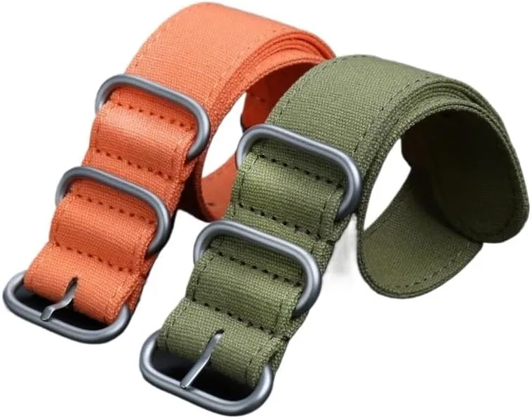 Fit for Omega(Army Green sk,20mm) Thickened Nylon Canvas Watch Strap wispy district Equipped Sith Five-Ring Black Buckle Steel Universal Bracelet Replacement Band 