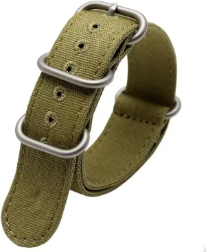 Fit for Omega(Army Green sk,20mm) Thickened Nylon Canvas Watch Strap wispy district Equipped Sith Five-Ring Black Buckle Steel Universal Bracelet Replacement Band 