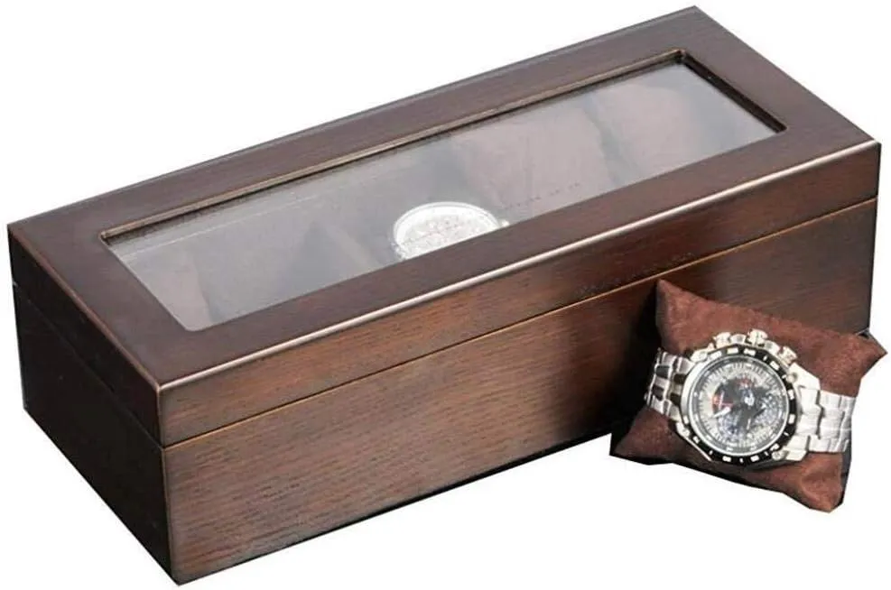 Five Wooden Mechanical Watch Display Box Jewelry Bracelet experiment Storage Box Fashion (A) MUSUMI Wooden Sunroof Watch Box 