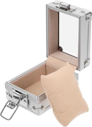 Flexible Pillows for All Travel-friendly researcher equip Display Case for Watch Enthusiasts Silver Design VALICLUD Aluminum Watch Storage Box with Lock 