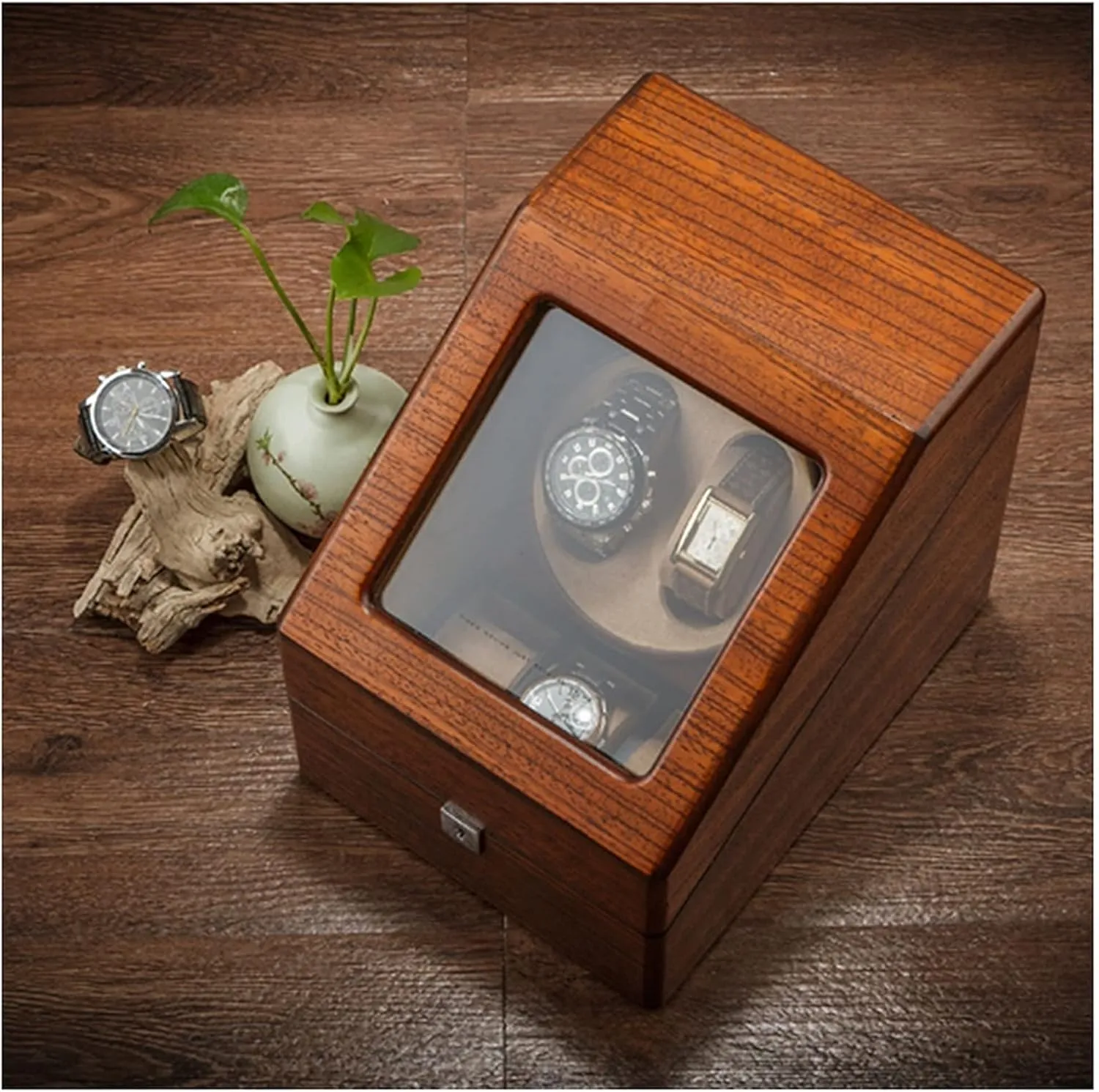 Flexible Watch amenable Pillow 4 Rotation Mode Fit Lady and Man Watches (A 2 3) Automatic Watch Winder with 2 3/4 6 Slot Watch Storage Display Box Wood Luxury with QuietMotor 