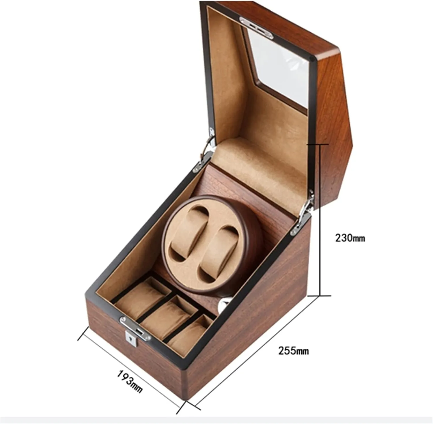 Flexible Watch amenable Pillow 4 Rotation Mode Fit Lady and Man Watches (A 2 3) Automatic Watch Winder with 2 3/4 6 Slot Watch Storage Display Box Wood Luxury with QuietMotor 