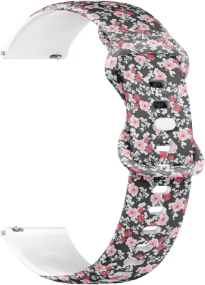 (Floral Liberty Style Fabric) Replacement Rubber Strap Bracelet for Women, Men 22mm Quick Release Soft safe entertain gallop provision Sillicone Sports Watch Band 
