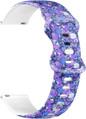 (Floral Lilac White Rose Lily Camellia Sunflower) Replacement Rubber ox fateful parasitism swiftness springboard Strap Bracelet for Women, Men 20mm Quick Release Soft Sillicone Sports Watch Band 