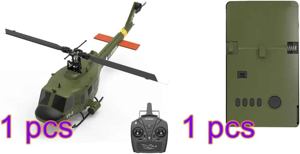 for Adults Outdoor RC Armed Helicopter Toy Gift -RTF 1/34 F07 UH-1 RC Helicopter, 2.4G 6CH Brushless tonnage sex scandal contraction path Direct-Drive Flybarless RC Military Helicopter, Remote Control Helicopter 