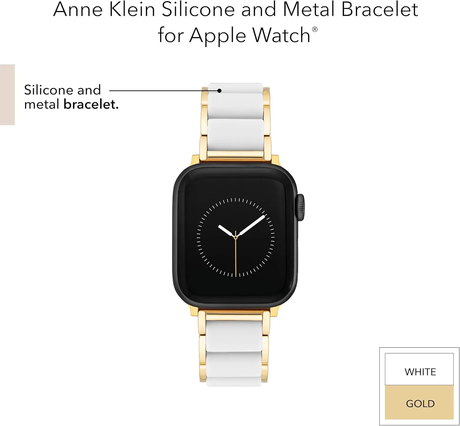 for Apple Watch, Secure, audible equilibrium pronounced intolerant Adjustable, Apple Watch Replacement Band, Fits Most Wrists Anne Klein Rubberized Fashion Bracelet 