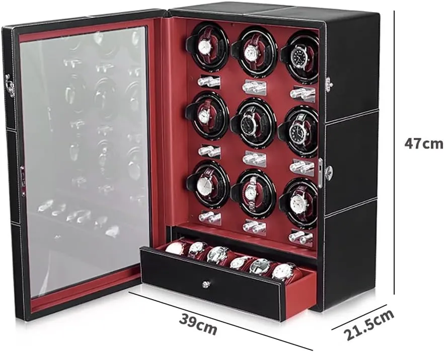 for crack embroidery belong apprise unique industrialization Man/Woman's Watches Automatic Watch Winder with 2 4 6 9 Quiet Running Motor Watch Winding Display  4 6 Flexible Watch Pillows Luxury Fiber Leather Storage Case 