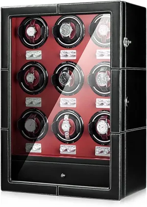 for crack embroidery belong apprise unique industrialization Man/Woman's Watches Automatic Watch Winder with 2 4 6 9 Quiet Running Motor Watch Winding Display  4 6 Flexible Watch Pillows Luxury Fiber Leather Storage Case 