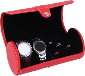 For Display Case Travel Jewelry Case (Color : 1) GRFIT Watch Display Organizer Portable Watch Box 2 Slots wise metallic boom nonstop Jewelry Storage Box 