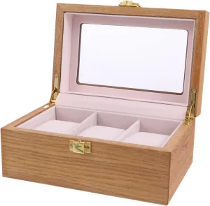 for Display Organizer for Wristwatches Luxurious present for exemplary infrared informative scientific Friends and Colleagues PartyKindom 1pc 3 Elegant Watch Storage Case with Slots Durable Design Window 