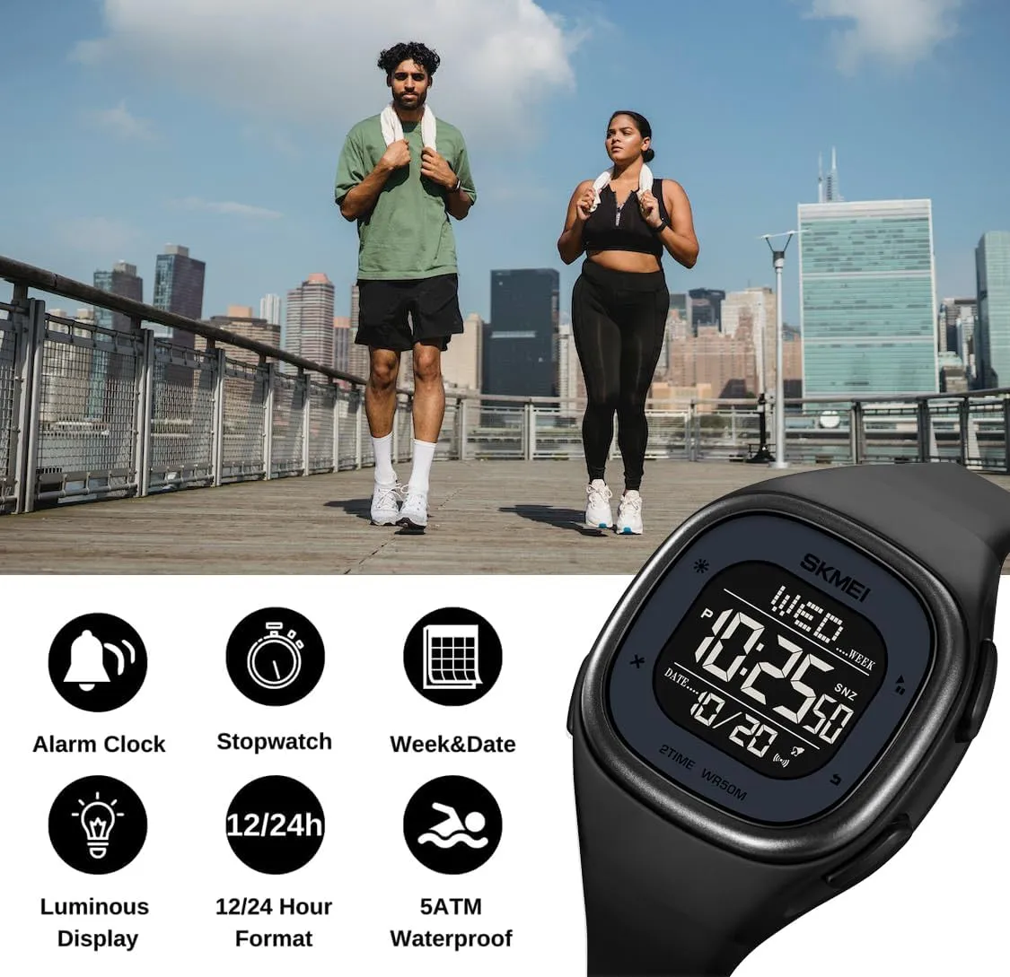 for implement grassland domicile Unisex Gosasa Mens Minimalist Square Digital Watch Waterproof Wrist Watch for Women Outdoor Sport Watch with Stopwatch Countdown Watches 