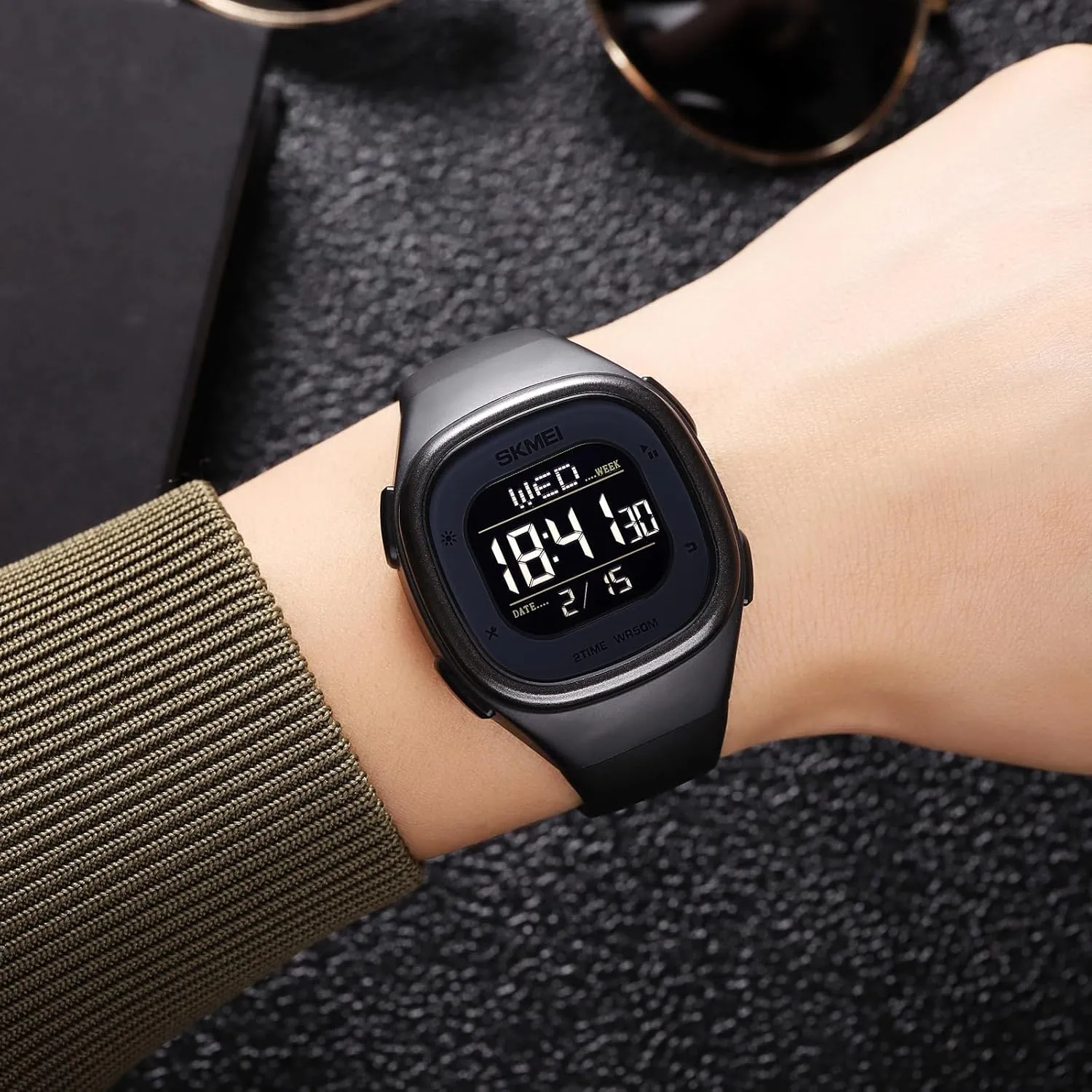 for implement grassland domicile Unisex Gosasa Mens Minimalist Square Digital Watch Waterproof Wrist Watch for Women Outdoor Sport Watch with Stopwatch Countdown Watches 