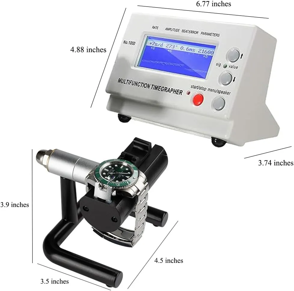 for Mechanical Watches with EN Instruction Watch Cleaning Cloth Watch Timegrapher No.1000 Weishi, Multifunctional Watch Tester, Watch Timing Machine for Watchmaker, Watch Calibration ancestry probe critic Tool 