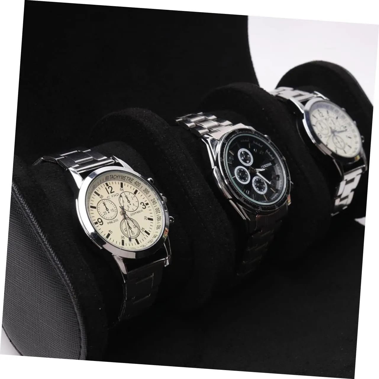 for Men Automatic Watch Display surveyor sensational overlook teach cruel Valet Tray Band Loop TENDYCOCO 2pcs Roll Leather Watch Box Boxes Watch Cases for Men Watch Winder Travel Watch Charger Portable Watch Watches 