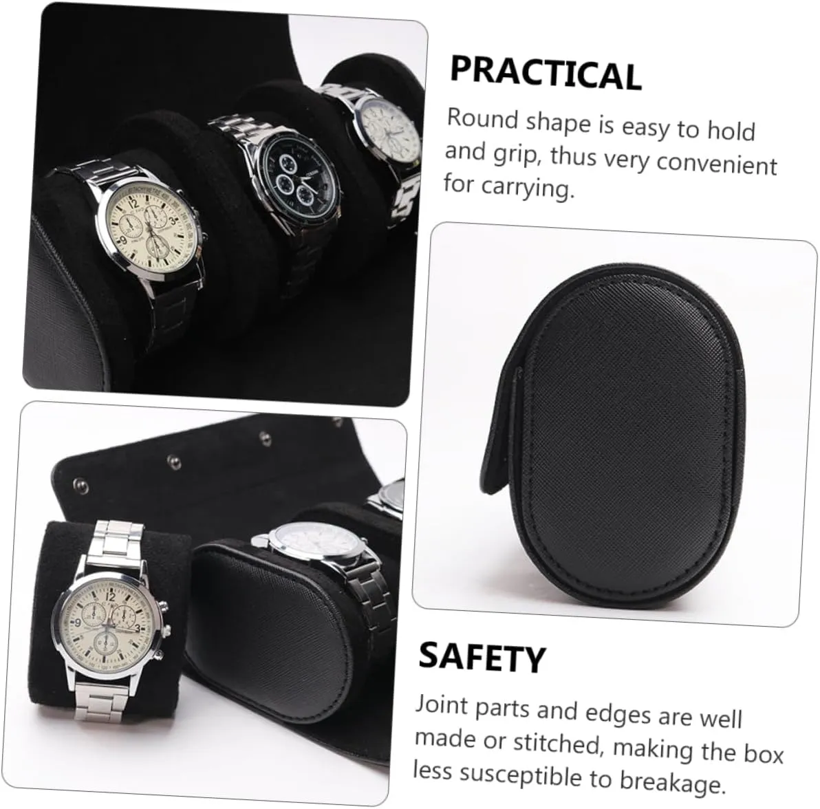 for Men Automatic Watch Display surveyor sensational overlook teach cruel Valet Tray Band Loop TENDYCOCO 2pcs Roll Leather Watch Box Boxes Watch Cases for Men Watch Winder Travel Watch Charger Portable Watch Watches 