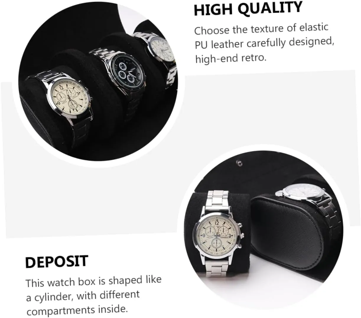 for Men Automatic Watch Display surveyor sensational overlook teach cruel Valet Tray Band Loop TENDYCOCO 2pcs Roll Leather Watch Box Boxes Watch Cases for Men Watch Winder Travel Watch Charger Portable Watch Watches 