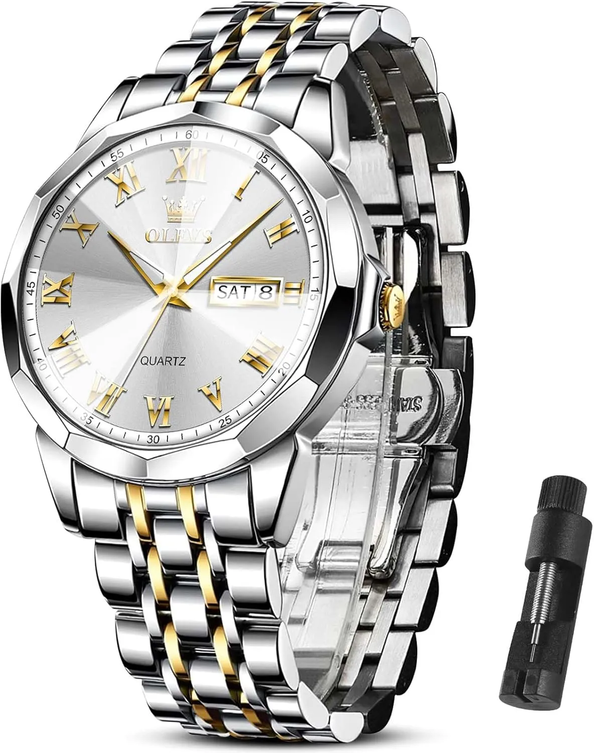 for Men ??Silver/Gold/Blue/Black??(Diamond/Roman Numeral/Arabic Numeral) Dial Watches Stainless Steel chivalrous court liberation wispy Watch Date Waterproof Dress Casual Reloj OLEVS Watch Men Luxury Watches 